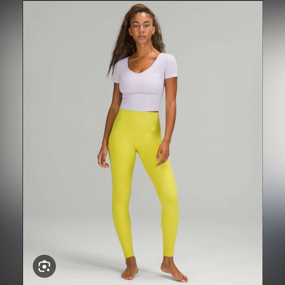 Lululemon-Sz 14- High Rise Double Lined Aligns- 28” Inseam- Soleil - Picture 5 of 14
